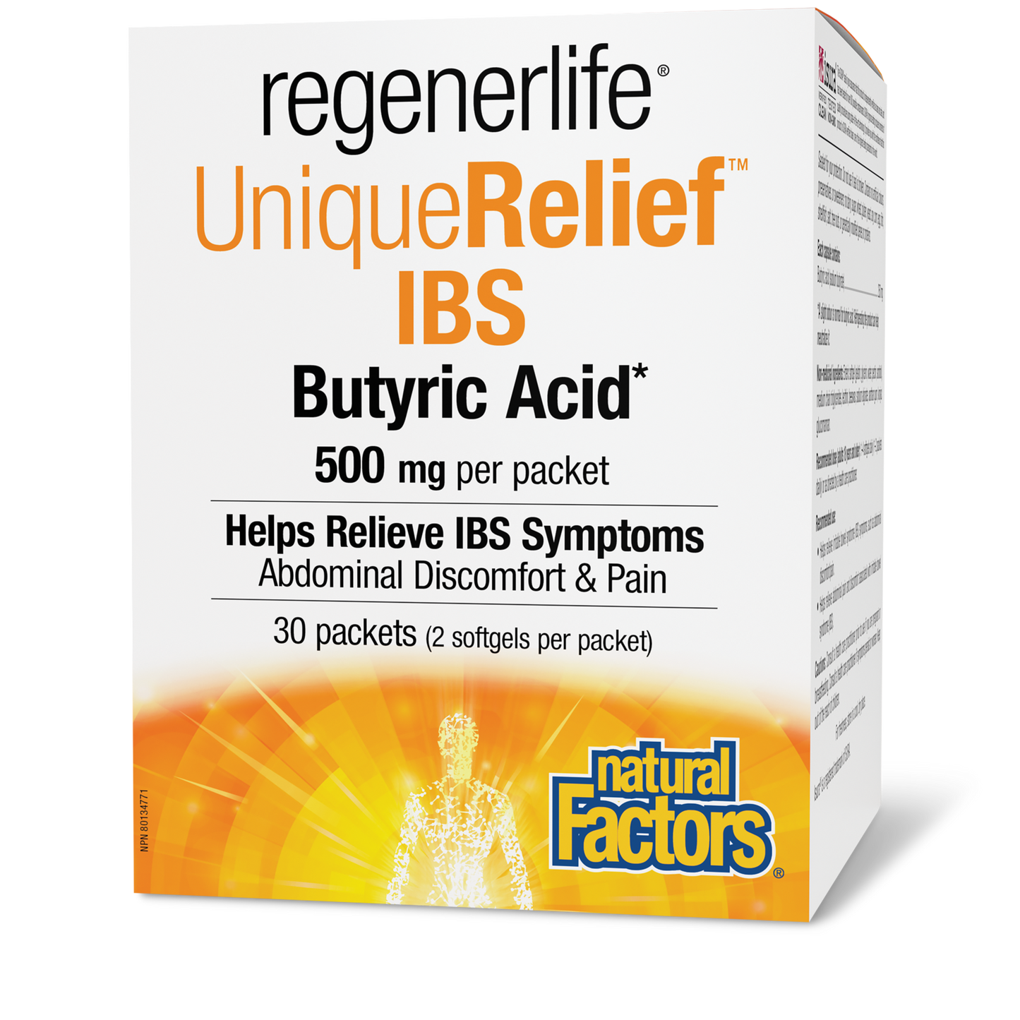 REGENERLIFE UniqueRelief IBS Butyric Acid (500 MG - 30 Softgels)