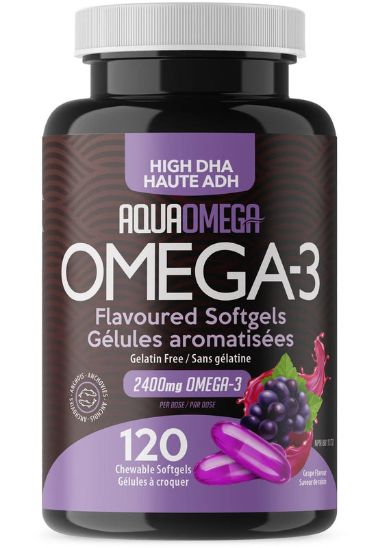 AQUAOMEGA High DHA Omega-3 (Grape Chew - 120 ct)