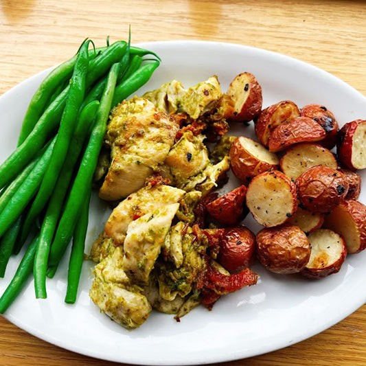 Meal - Pesto Chicken with Roasted Potatoes & Veg
