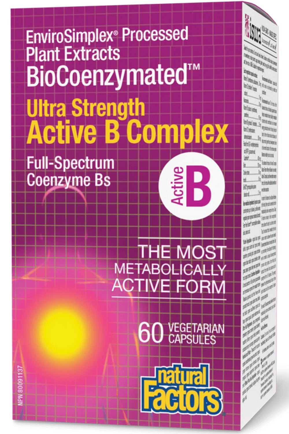 NATURAL FACTORS BioCoenzymated Active B Complex Ultra Strength (60 vcaps)