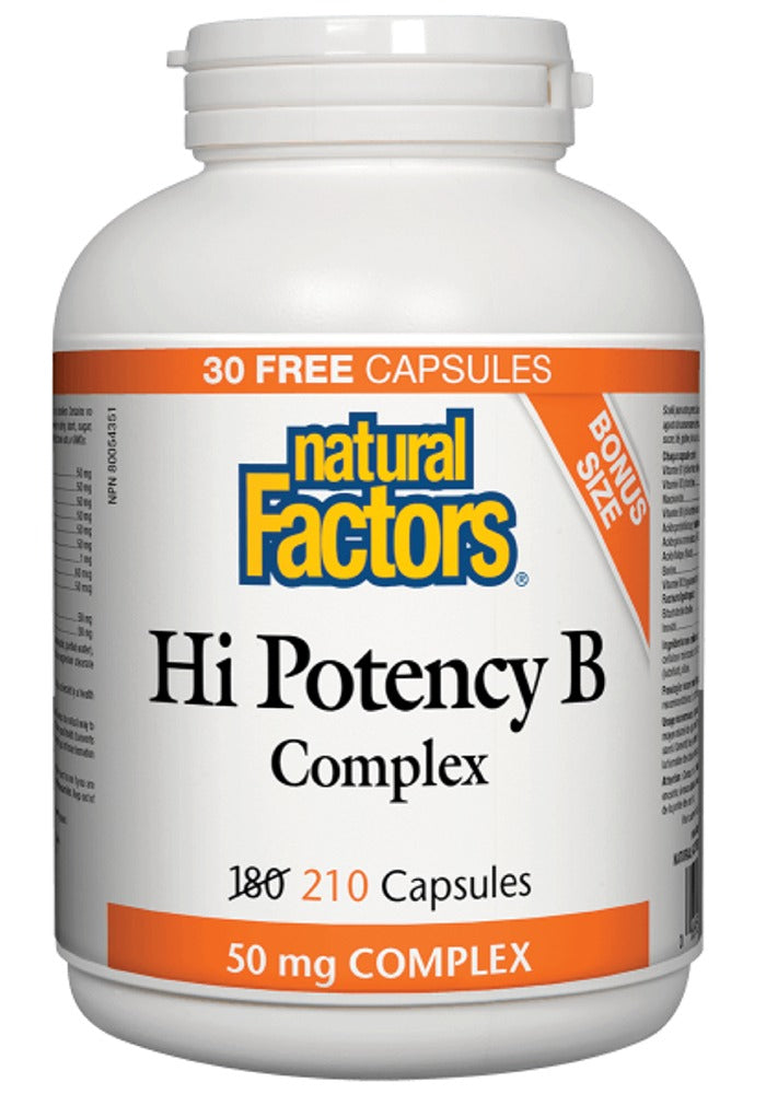 NATURAL FACTORS High Potency B-Complex (50 mg -  210 caps)