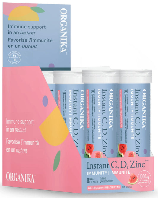 ORGANIKA Instant C, D, Zinc Immunity (Watermelon - 8 Tubes x 10 Tabs)