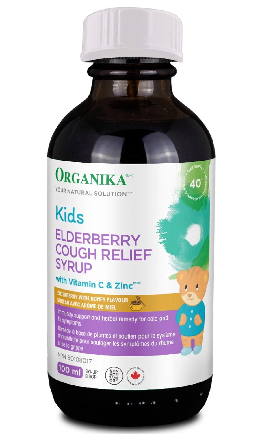 ORGANIKA Kids Elderberry Cough Relief Syrup (Elderberry With Honey - 100 ml)