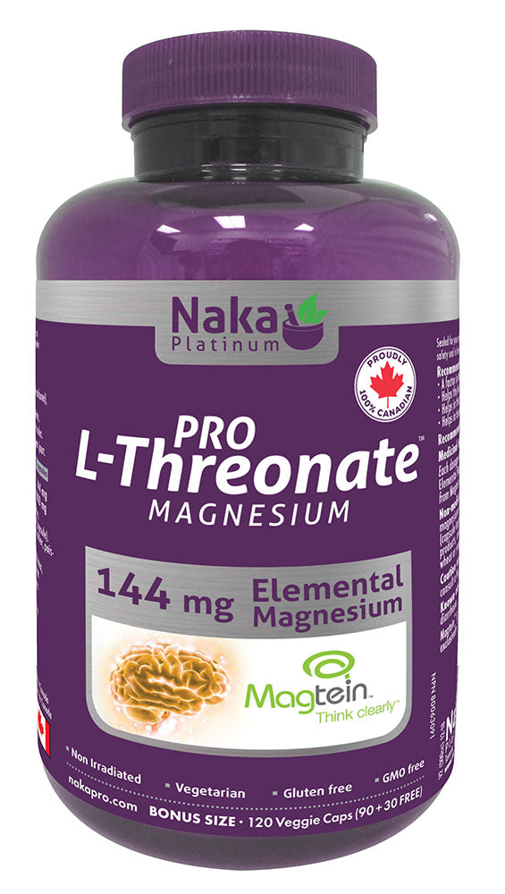 NAKA Platinum Pro L-Threonate Magnesium (144 mg - 120 veg caps)