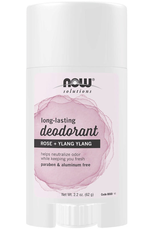 NOW Deodorant Stick (Long-Lasting Rose & Ylang Ylang - 62 grams)