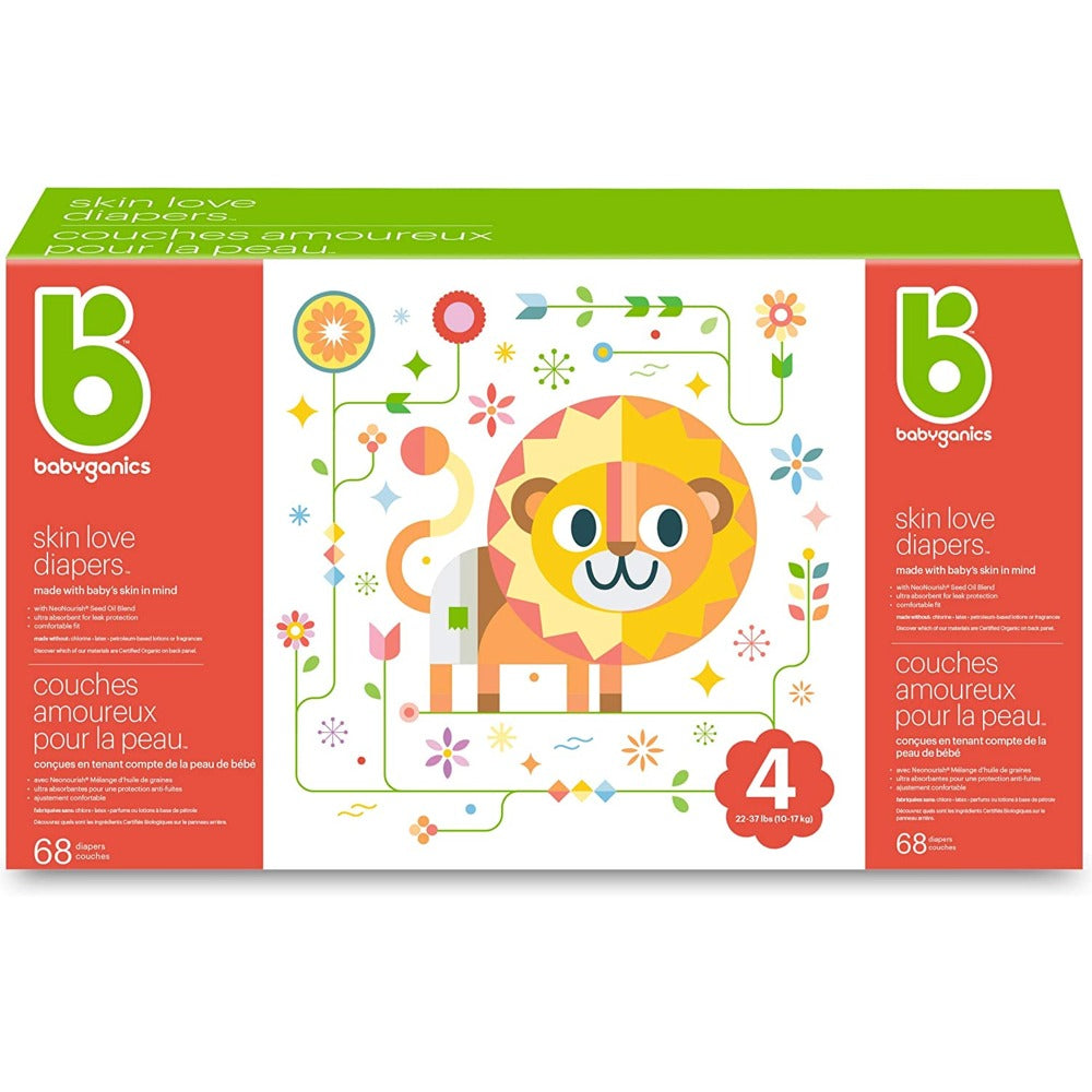 BABYGANICS Diapers - Size 4 Box - 68 ct