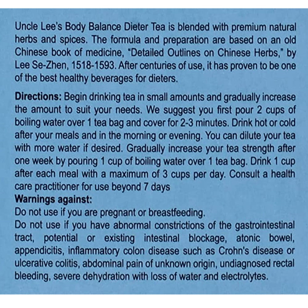 UNCLE LEE'S TEAS Body Balance Dieter Tea (Cranberry - 30 Tea Bags)